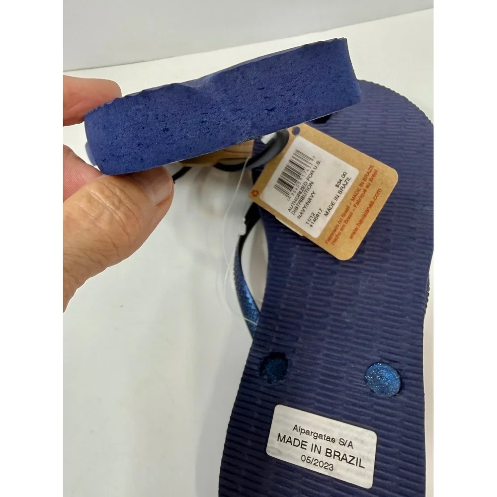 Havaianas Slim Flip Flop Navy Sandals Size 11/12 Women